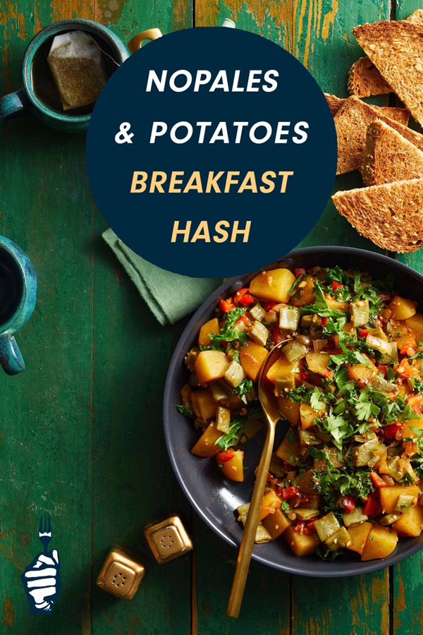 Nopales and potatoes breakfast hash