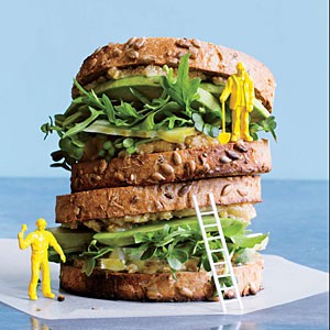 Nor-Cal veggie sandwiches with hazelnut butter