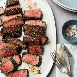 Nori-crusted steaks