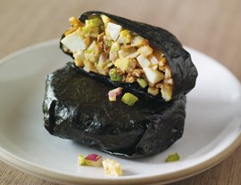 Nori, egg, and potato rolls