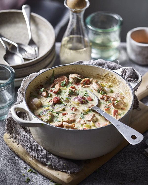 Normandy-style pork and cider casserole
