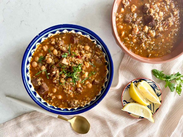 North African freekeh soup (Chorba frik) 