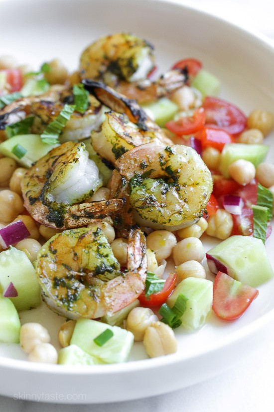 North African spiced shrimp and chickpea salad	