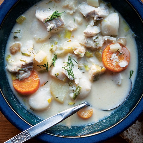 Norwegian cod and root vegetable chowder (Fiskesuppe)