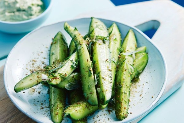 Not quite pickled cucumbers