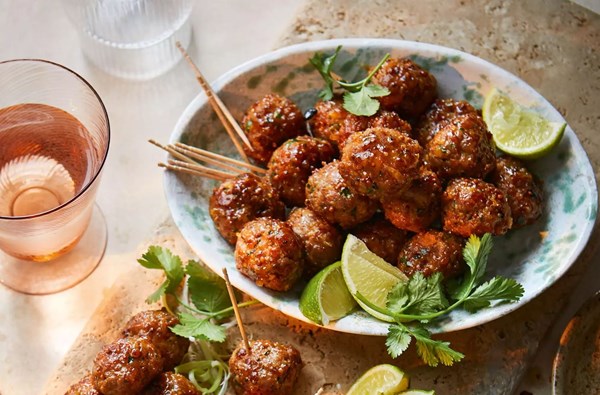 Not-Swedish meatballs in a soy, honey & mustard glaze