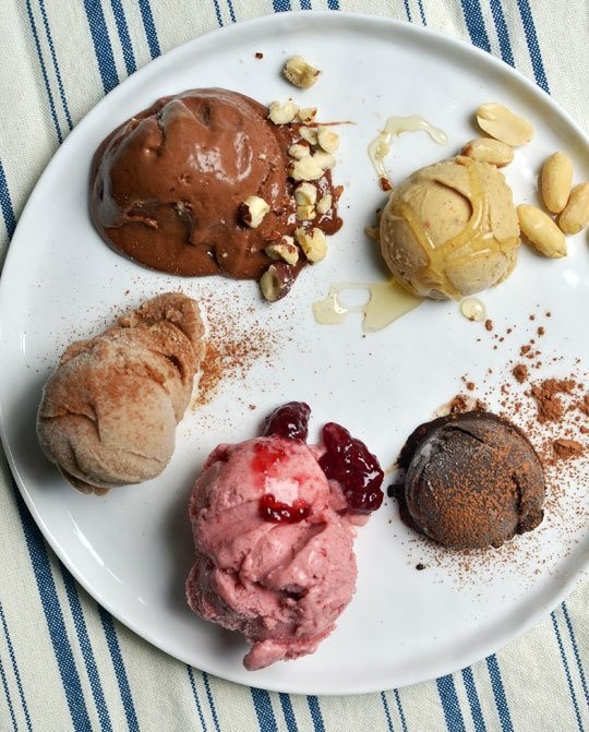 Nut and honey banana ice cream