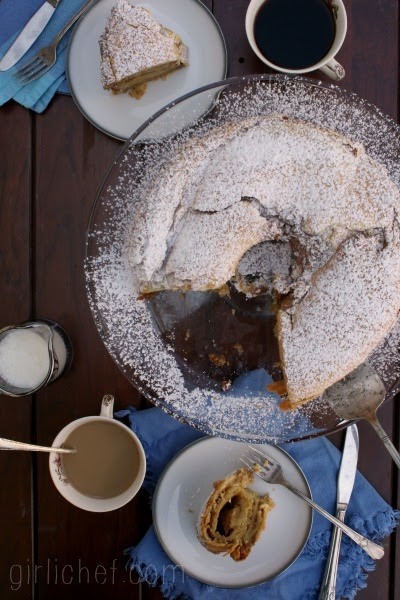 Nut roll coffee cake