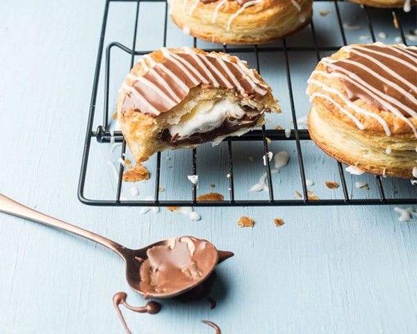 Nutella and marshmallow strudels