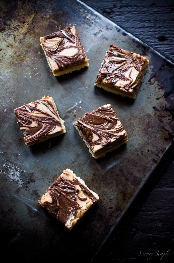Nutella cheesecake bars