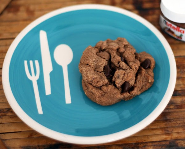 Nutella chocolate chip oatmeal cookies