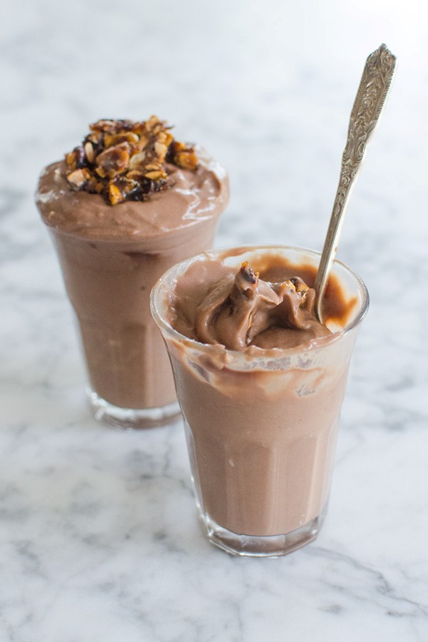 Nutella pudding with hazelnut brittle