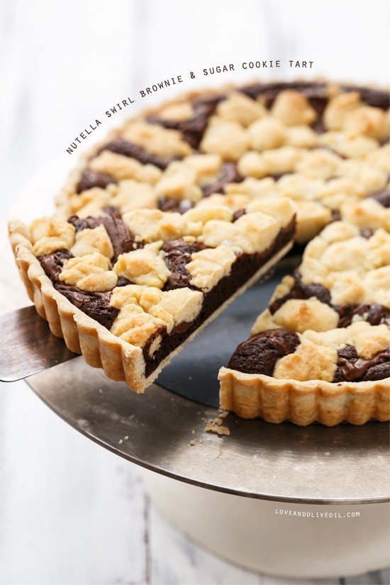 Nutella swirl brownie & sugar cookie tart