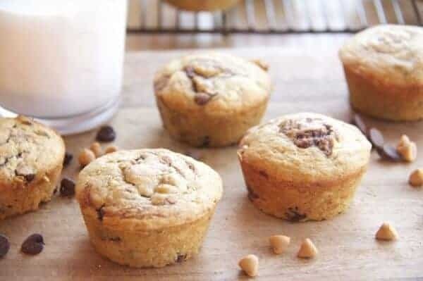 Nutella swirled peanut butter banana muffins