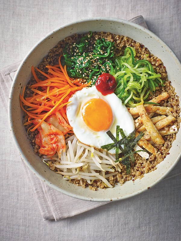 Nutritious vegetarian Korean bibimbap quinoa