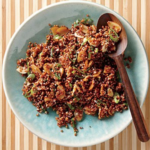 Nutty almond-sesame red quinoa