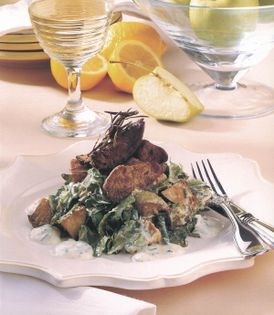 Nutty chicken liver salad