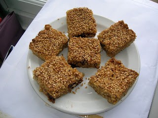 Nutty chocolate and orange flapjacks