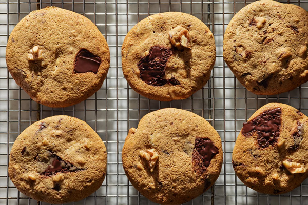 Nutty espresso-chocolate chip cookies