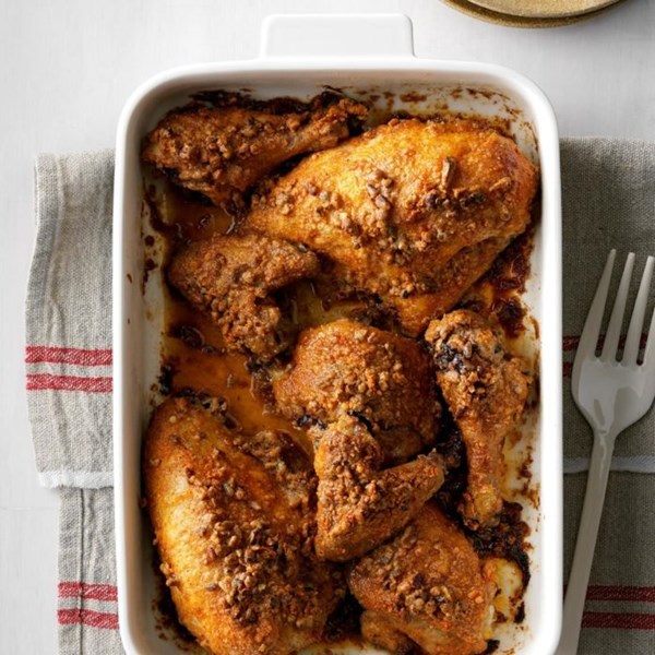 Nutty oven-fried chicken 