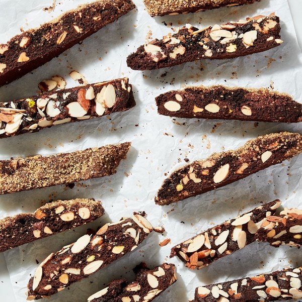 Nutty peppermint chocolate biscotti 