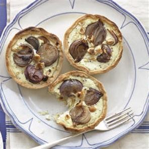 Nutty shallot and mustard tarts