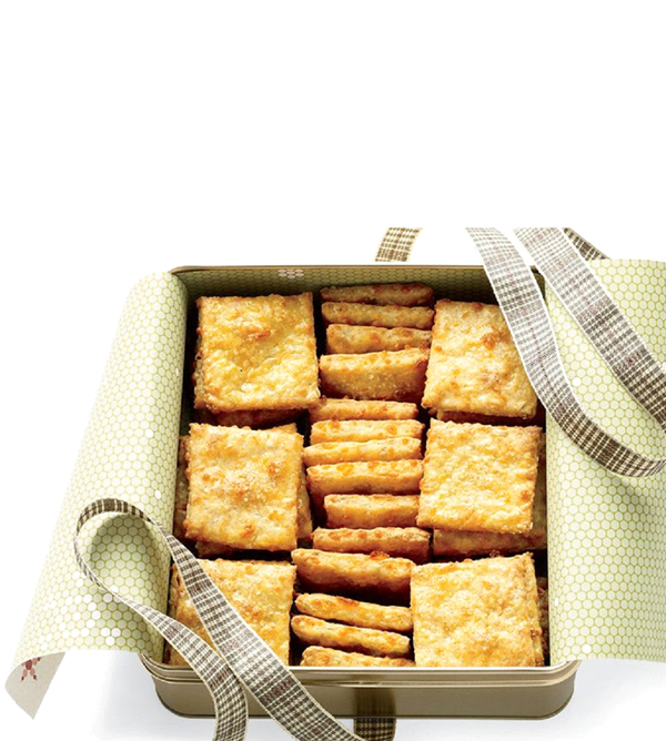 Oat-and-cheddar crackers