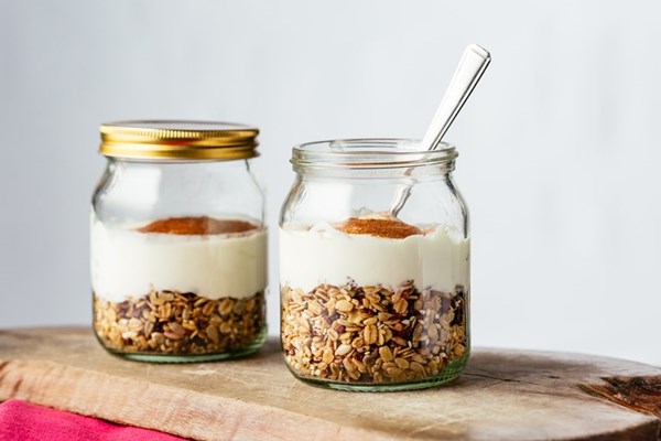 Oat, cacao nib, sultana and sunflower seed granola