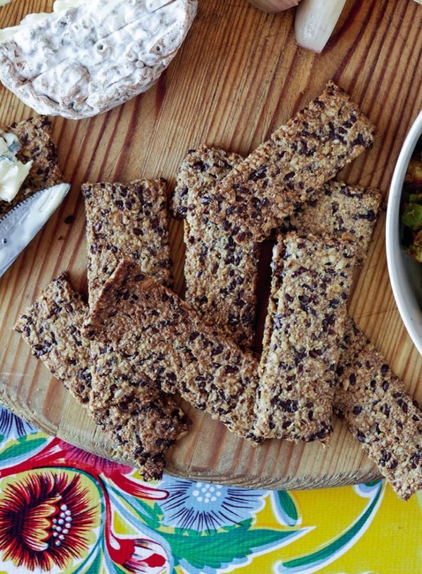 Oat, seed and honey crackers
