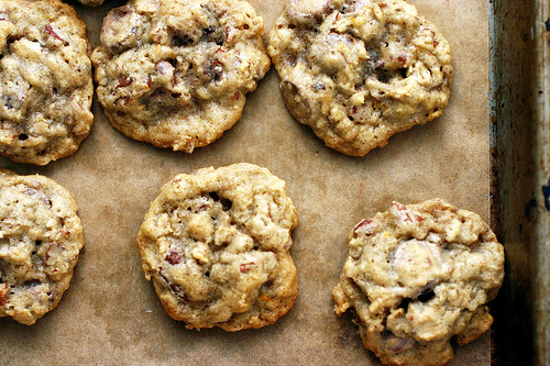 Oatmeal, chocolate chip and pecan cookies
