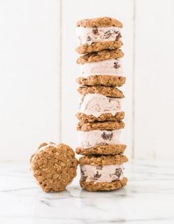 Oatmeal raisin ice cream sandwiches