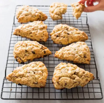 Oatmeal scones with dried cherries and hazelnuts