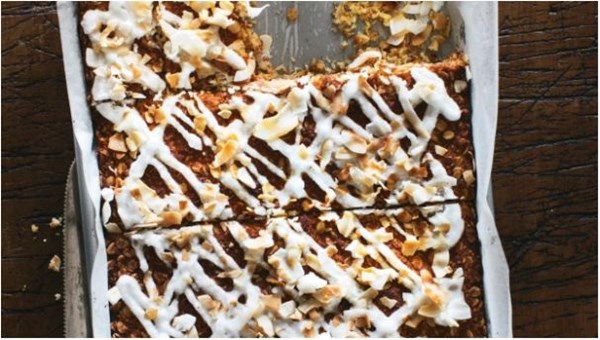 Oaty coconut and lemon slice