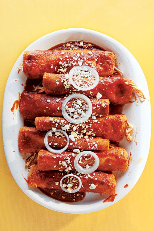 Oaxacan red chile enchiladas (Enchiladas de chile ajo)