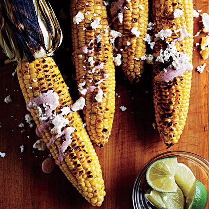 Oaxacan-style grilled corn on the cob