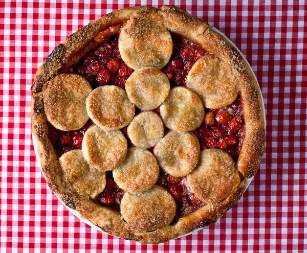 Obsessive twice-baked sour cherry pie