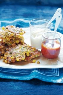 Ocean trout and corn fritters