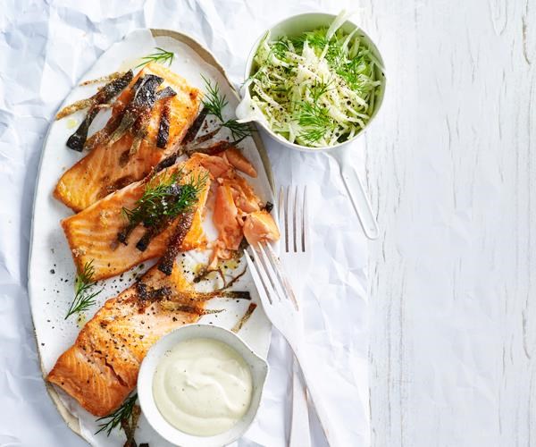 Ocean trout with kohlrabi salad
