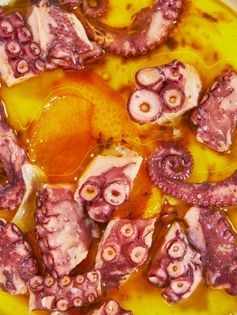 Octopus marinated with chili powder & orange peel