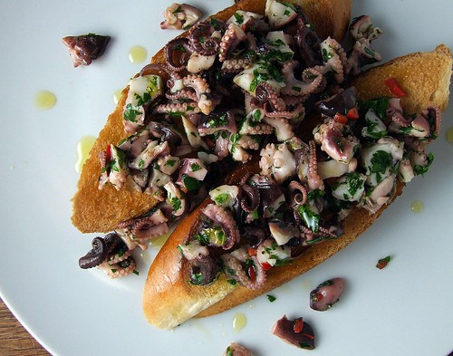 Octopus on toast