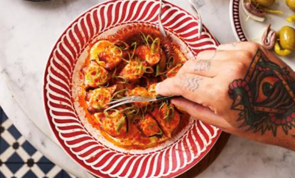 Octopus, potato, aïoli and pimento (Pulpo a la gallega)