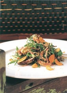 Octopus salad with sesame, garlic and soy dressing