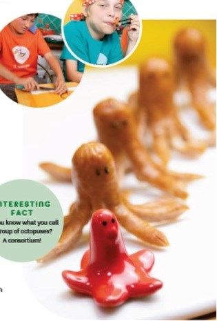 Octopus-shaped hot dogs