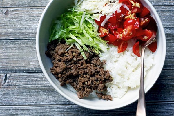 Okinawan taco rice bowls