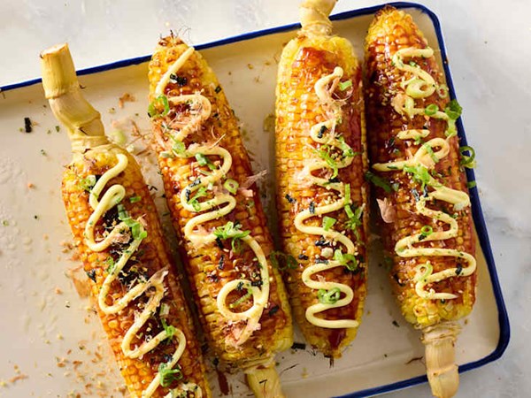 Okonomiyaki corn on the cob 
