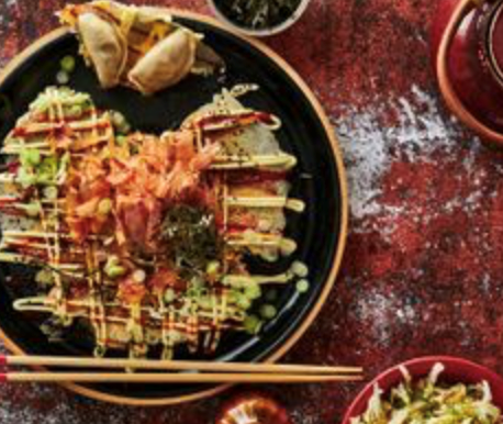 Okonomiyaki-style lace pot stickers