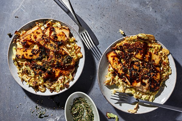 Okonomiyaki with smoked tofu