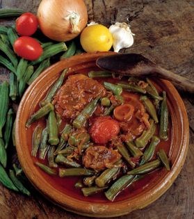 Okra khoresh (Khoresh-e bamieh)