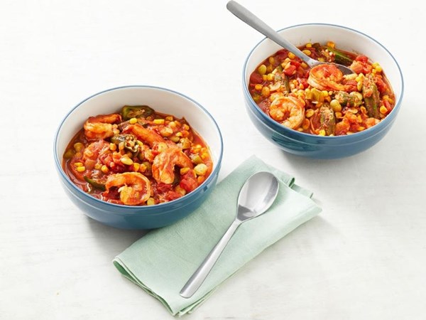 Okra soup with shrimp