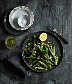 Okra with panch phora and lemon